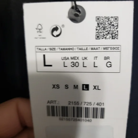 NWT Zara blazer, Color Navy Blue, Size L - Picture 6 of 17